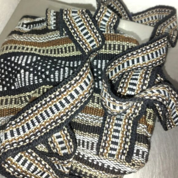 NWOT Pinzon Backpack  Small Woven Geometric Cotton Boho Aztec Hippie Weave Bag. - Picture 3 of 3